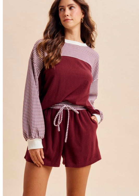 Alabama | Crimson Checkered Fleece Pullover Set