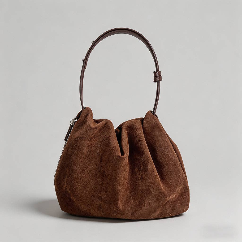 Faux Suede Shoulder Bag