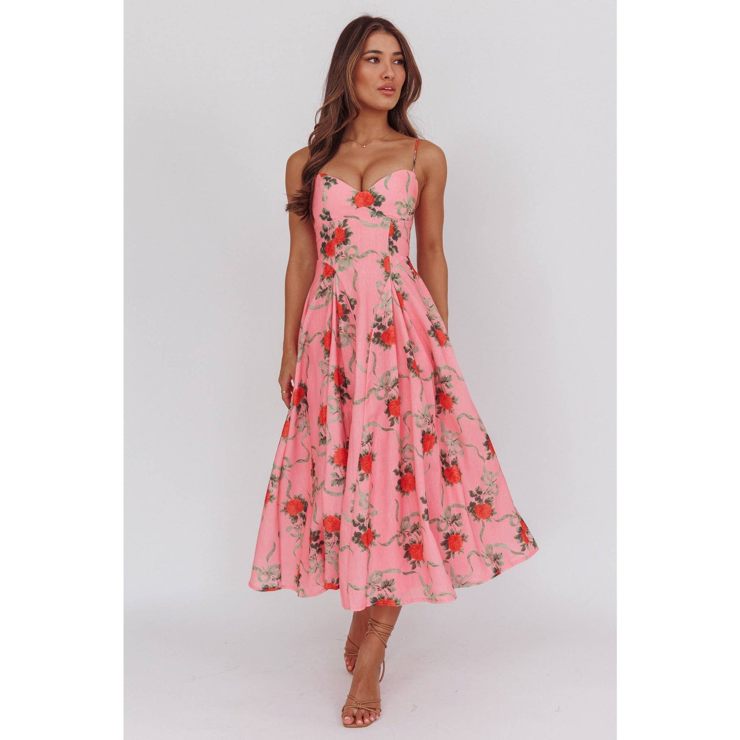 Vibrant Floral MIDI Dress