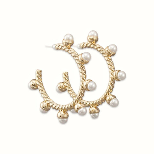 Pearl Rope Hoop Earrings