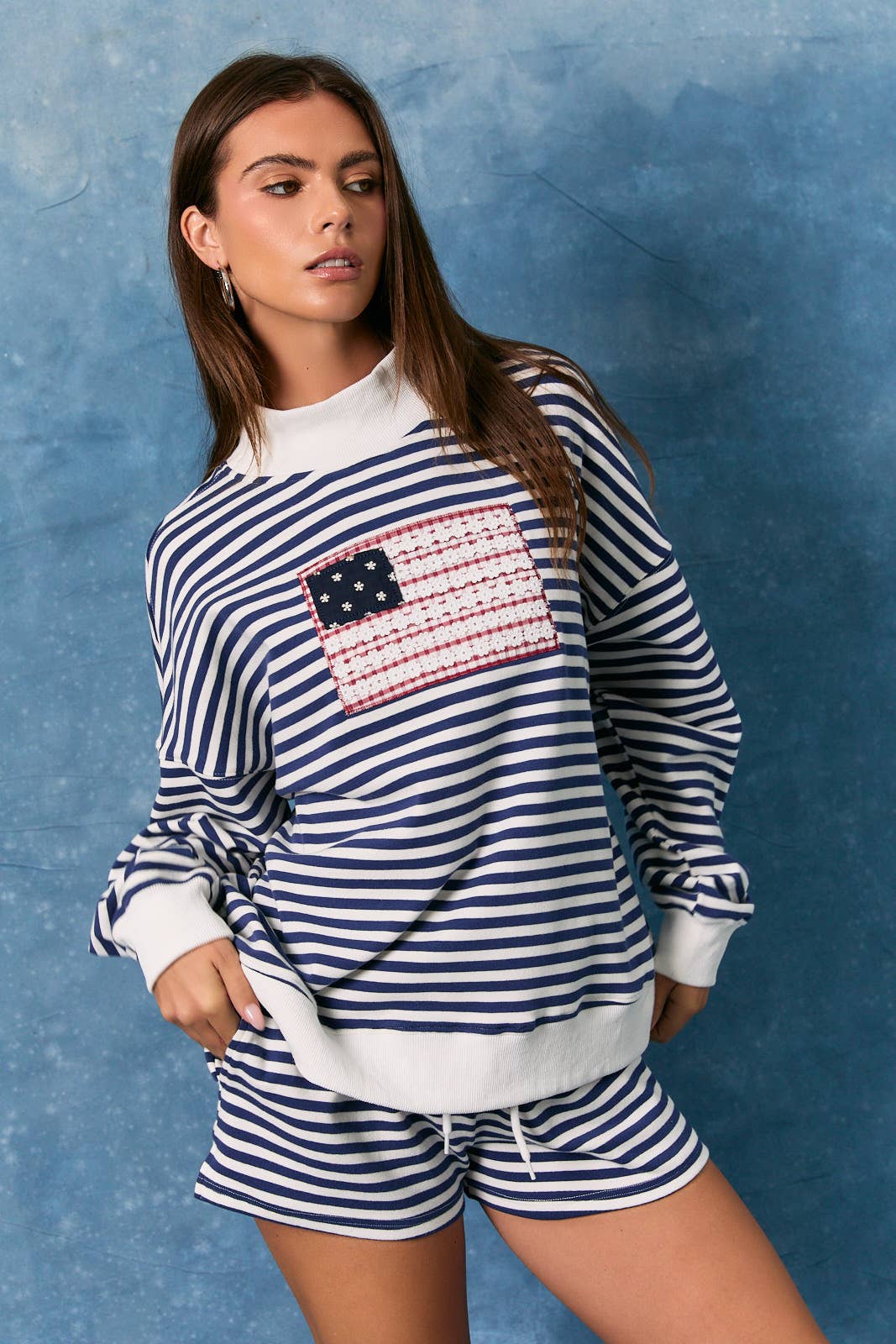 USA Mock Neck Sweatshirt
