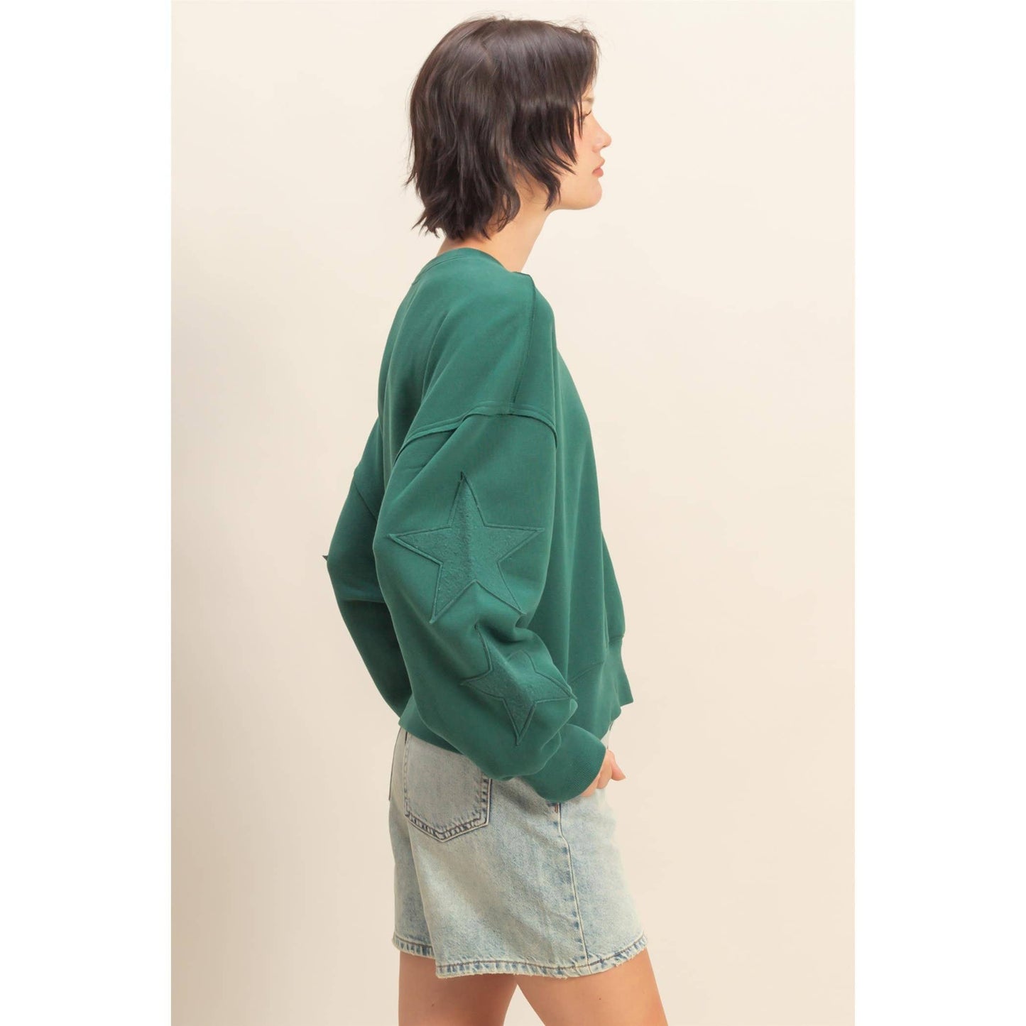 star patch crewneck sweatshirt