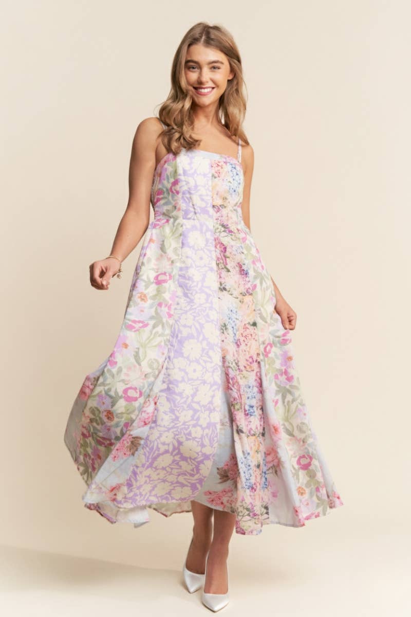 Enchanted Garden Patchwork Midi Dress