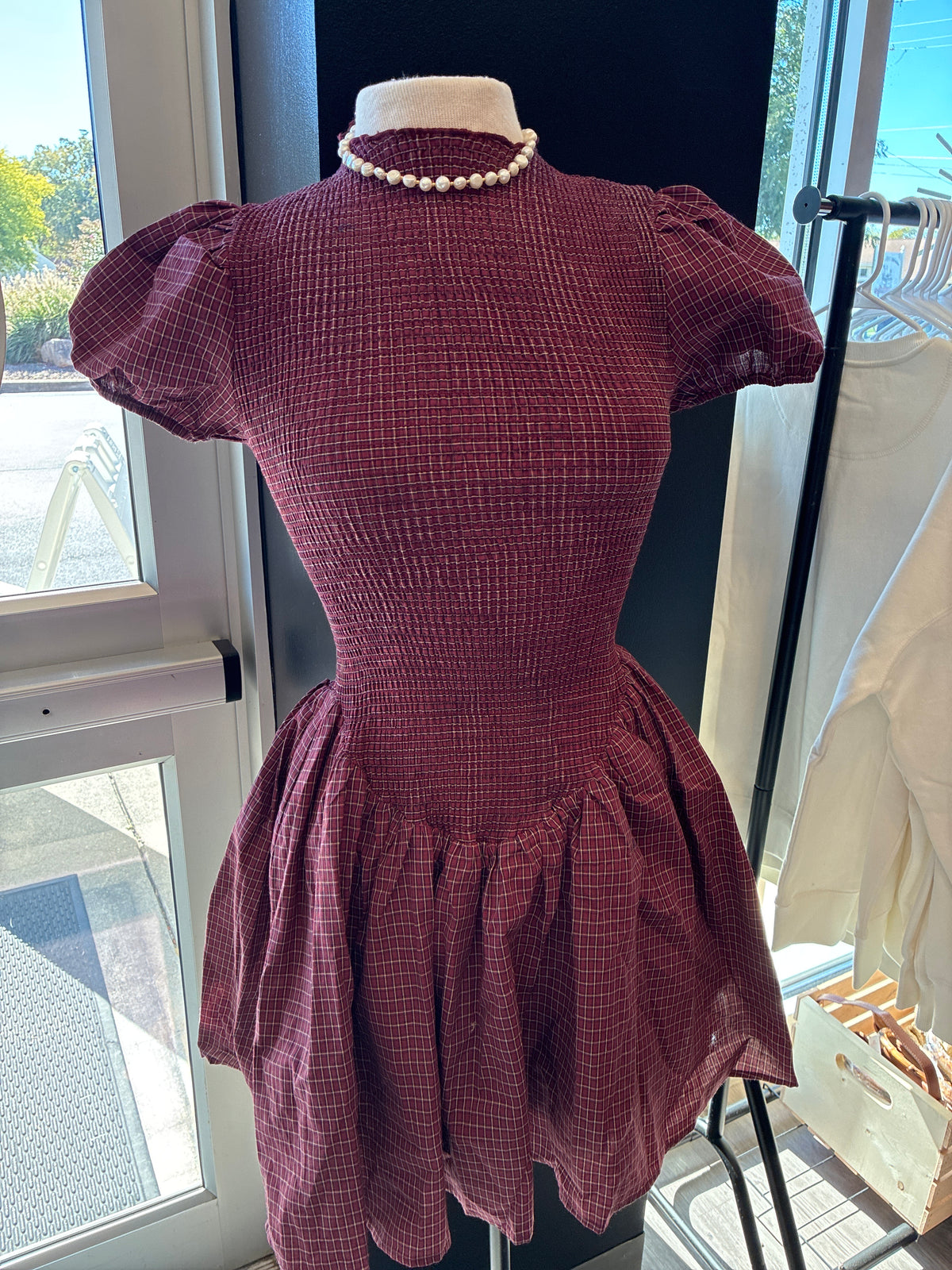 Red Woven Mini Dress