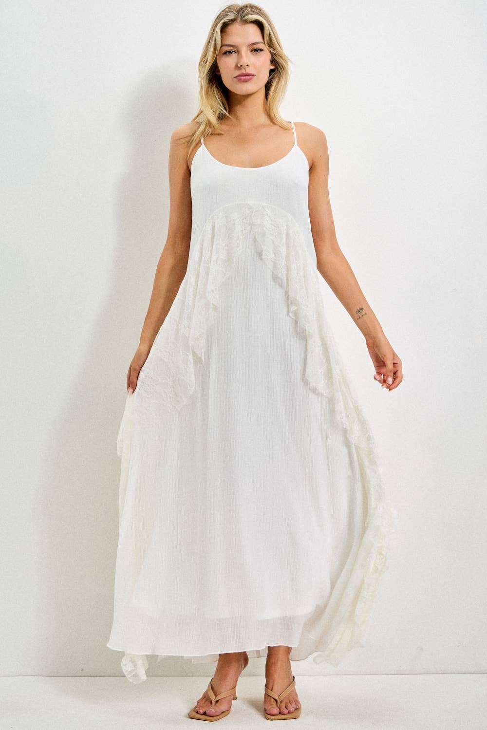 Lace Spaghetti Strap Maxi Dress