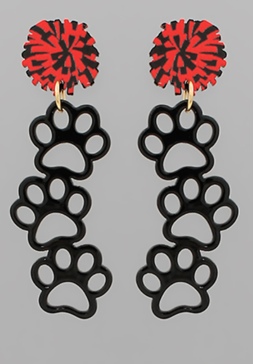 Georgia | Pom Pom Paw Prints Earrings