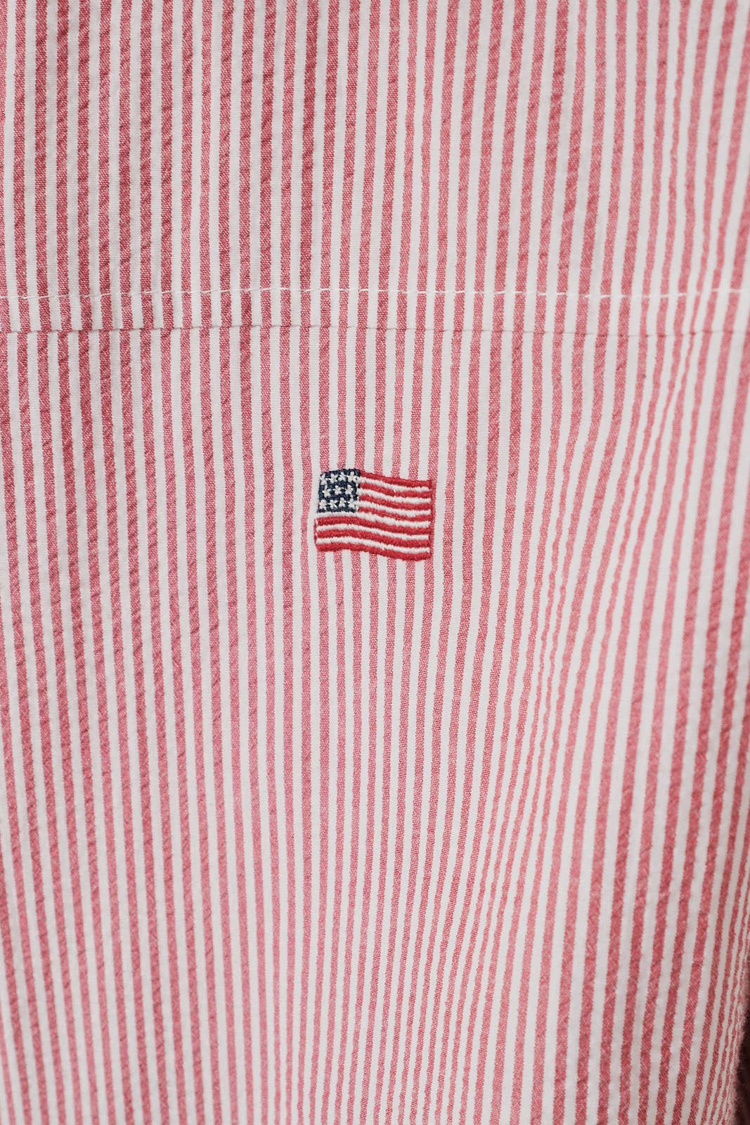 Stripe Flag Embro Oversized Button Down Shirt