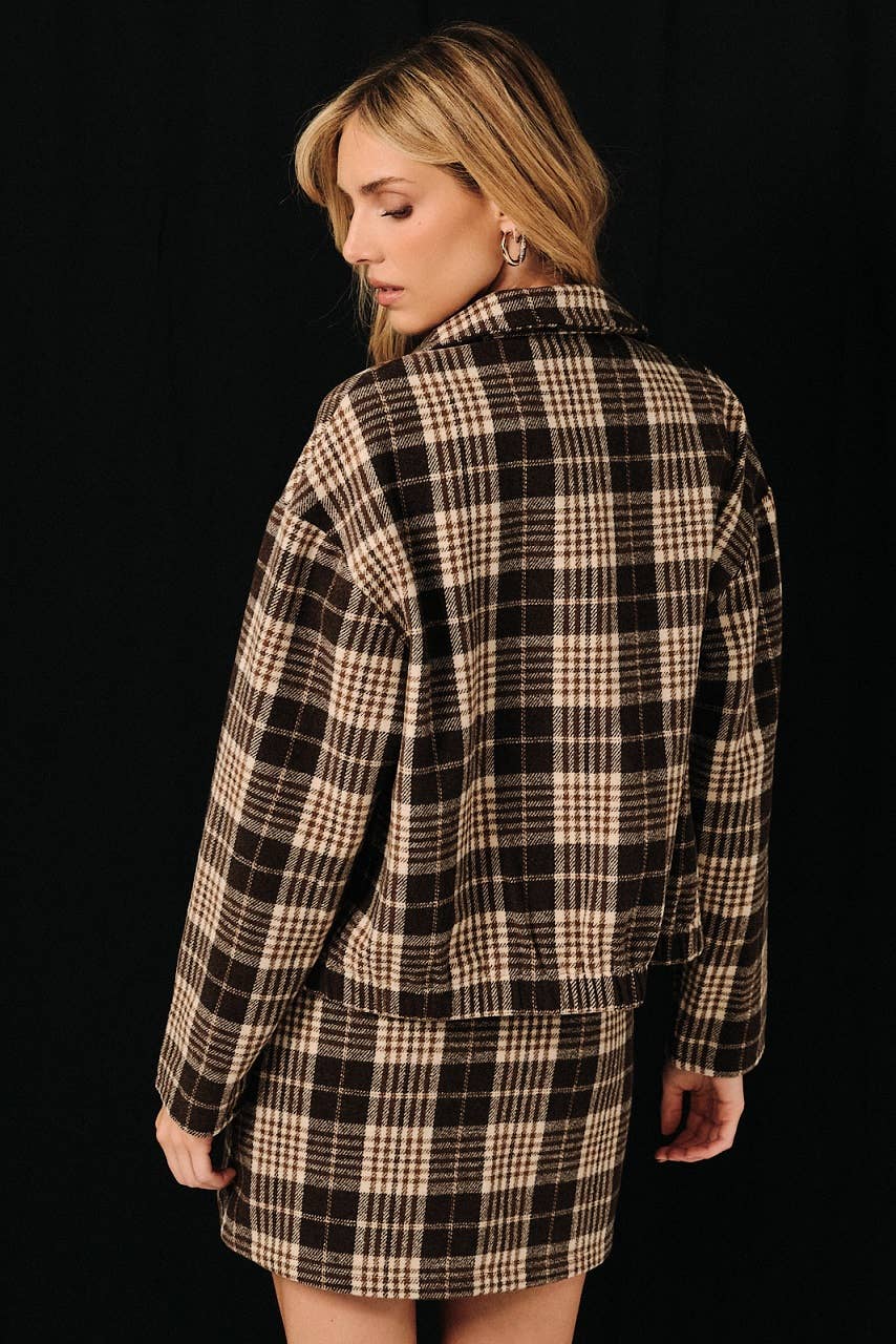 Button Down Plaid Jacket