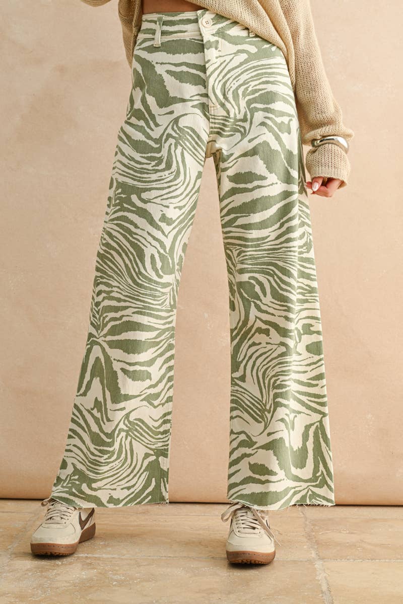 zebra print stretch pants