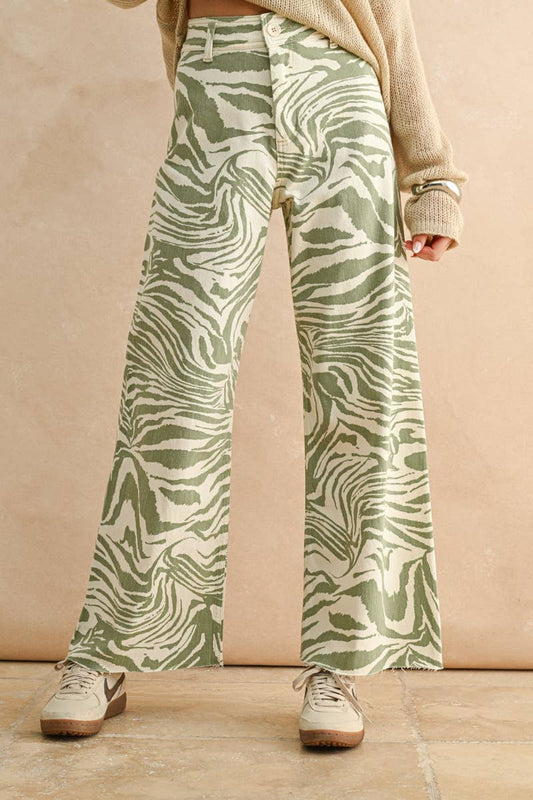zebra print stretch pants