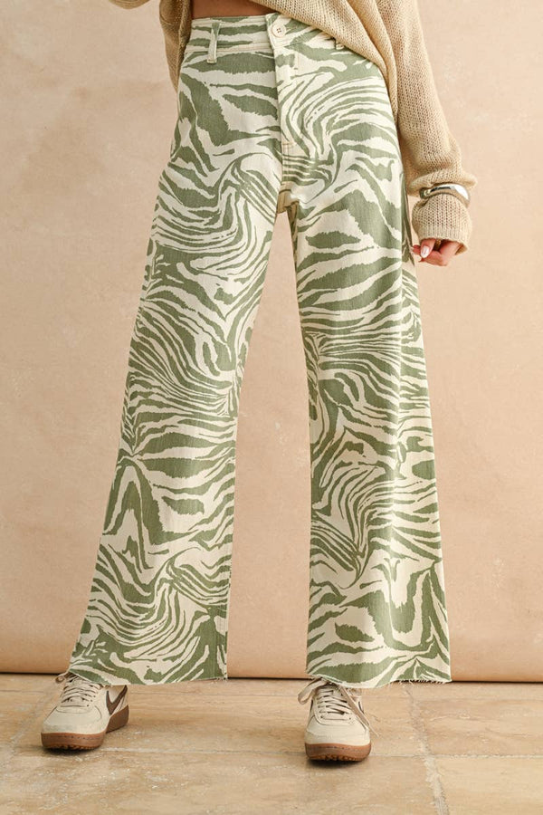 zebra print stretch pants