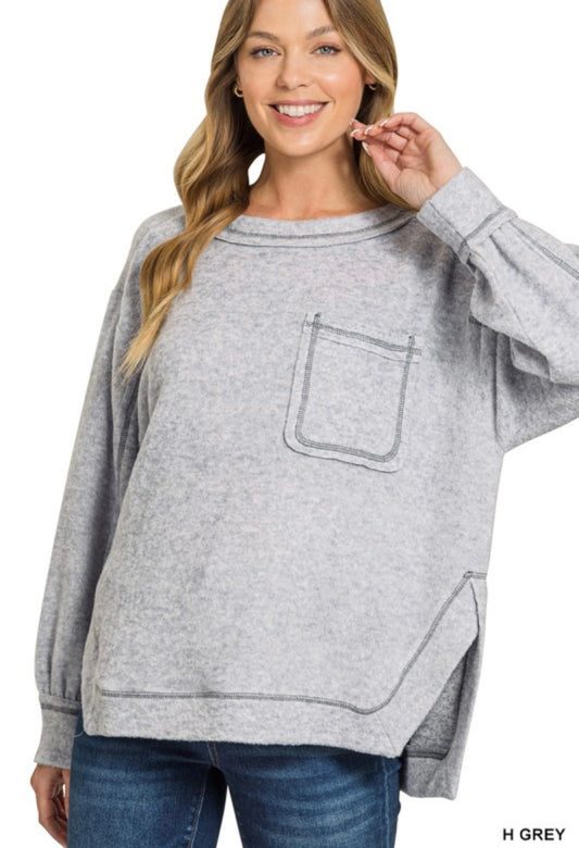 Hi-low Pocket Sweater