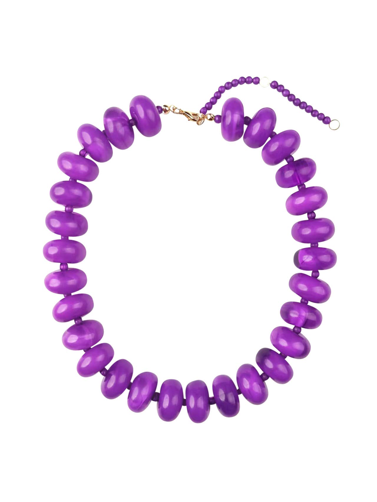 Chunky Beaded Necklace- Purple