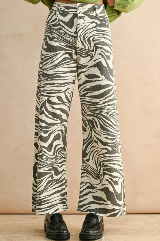 zebra print stretch pants
