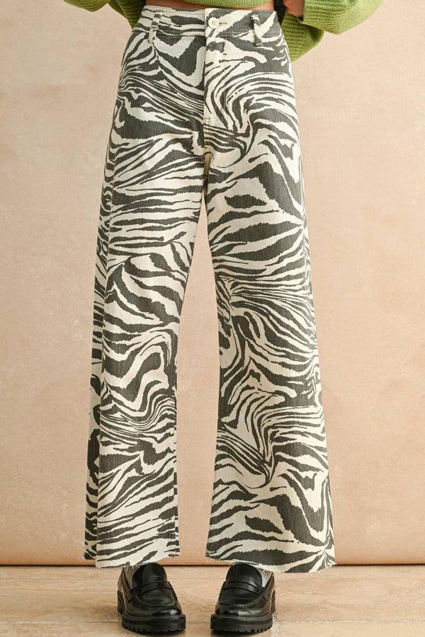 zebra print stretch pants