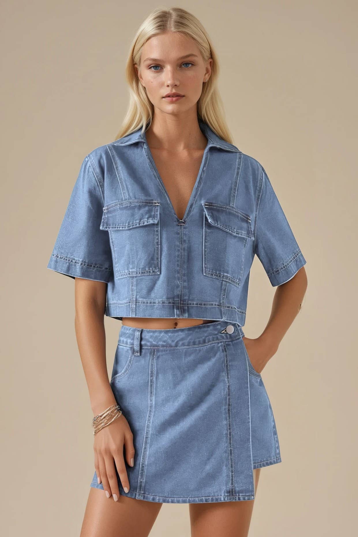 Denim Cropped Top
