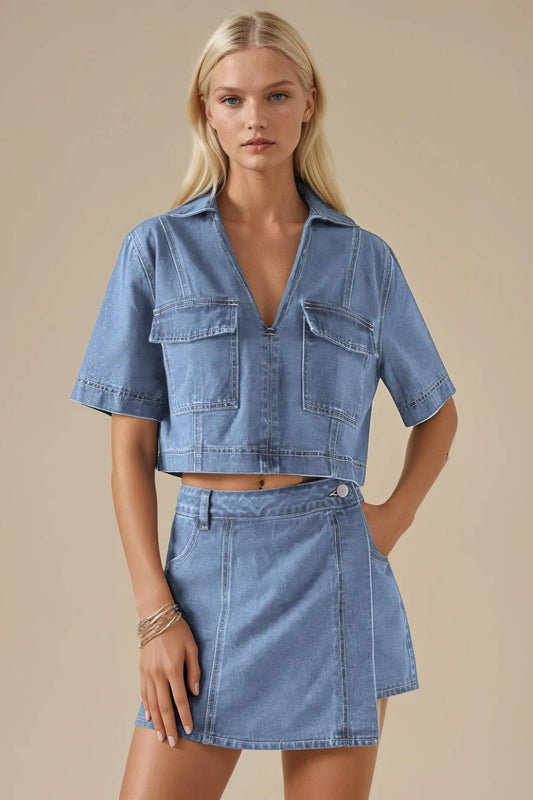 Denim Cropped Top