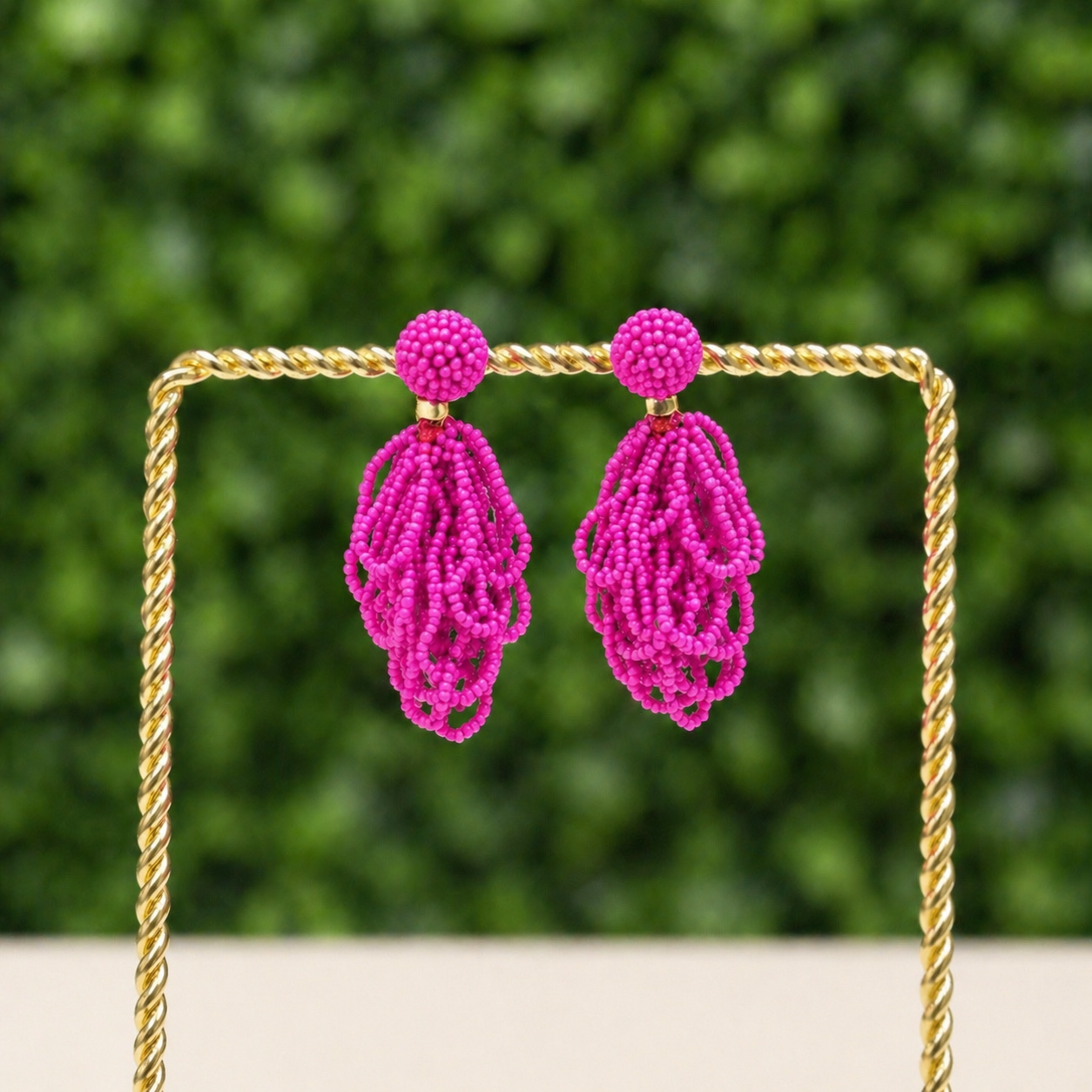 Fuchsia Palm Beach Loop Earrings