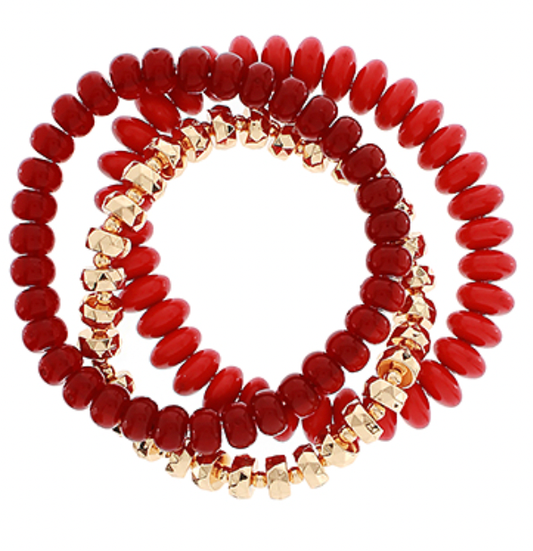 Red & Gold Bracelet Stack