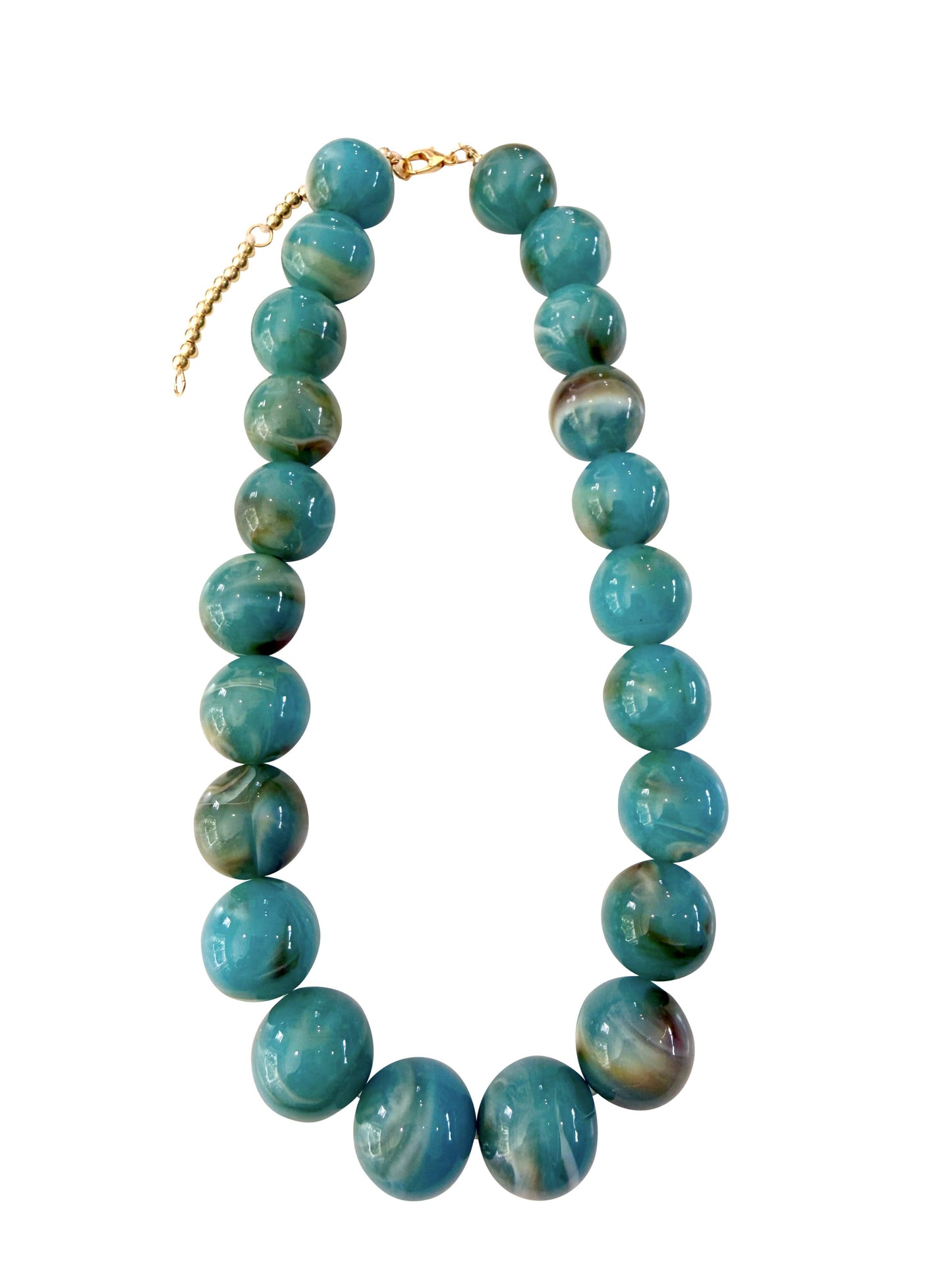 Carter Chunky Beaded Necklace - Turquoise