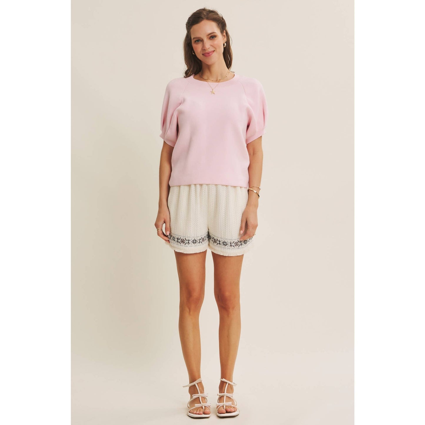 Easy Volume Movement Breathable Cotton Sweater With Puff