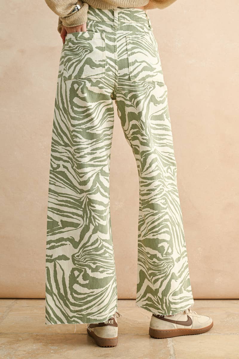 zebra print stretch pants