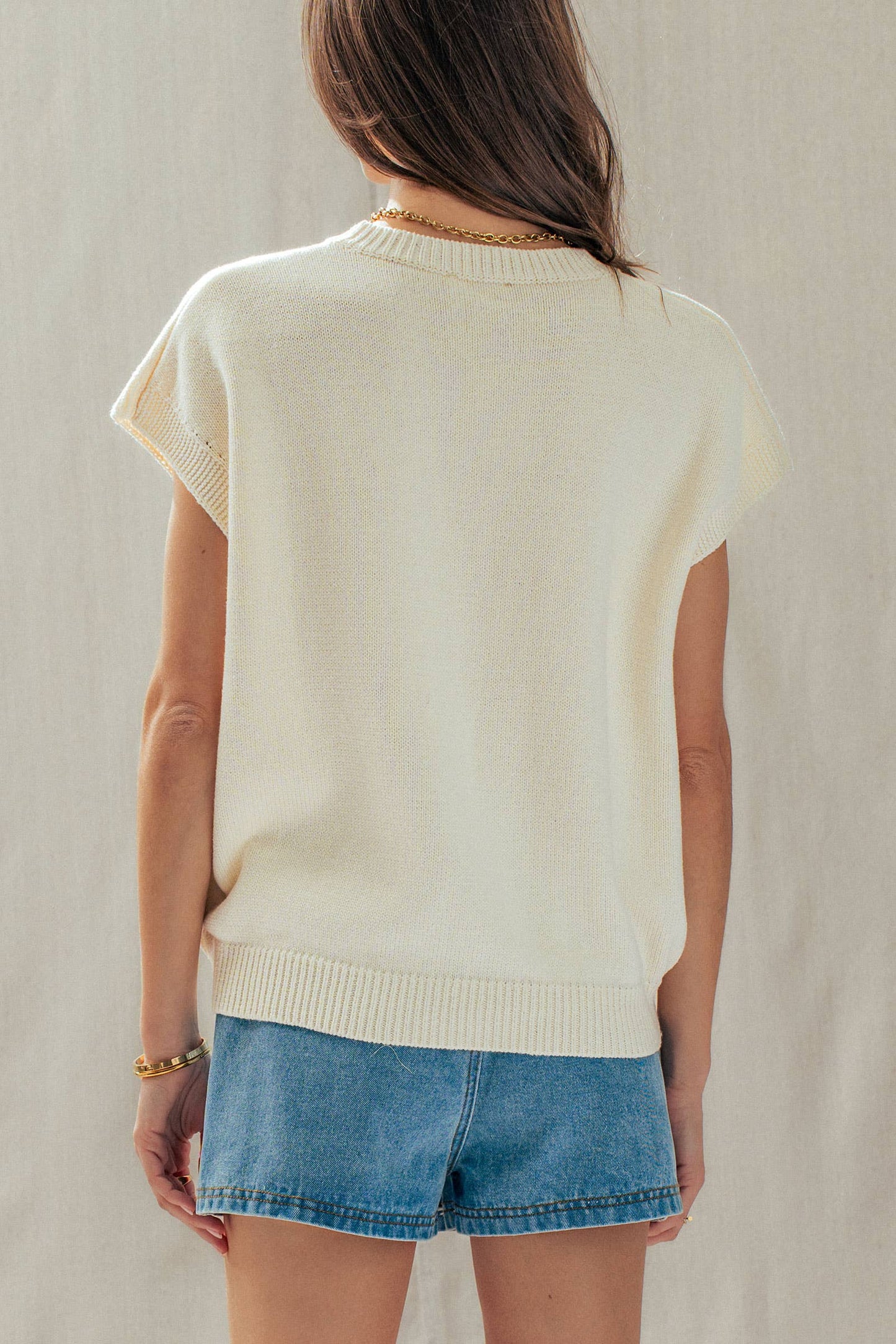 Lemon Graphic Knit Vest Citrus Print