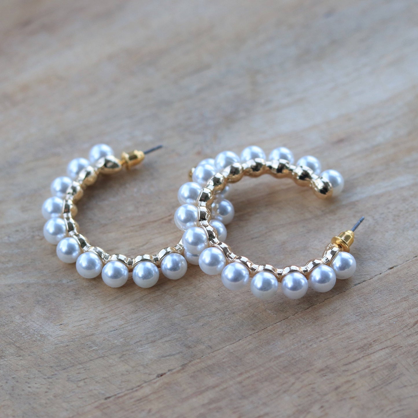 Pearl hoop earrings