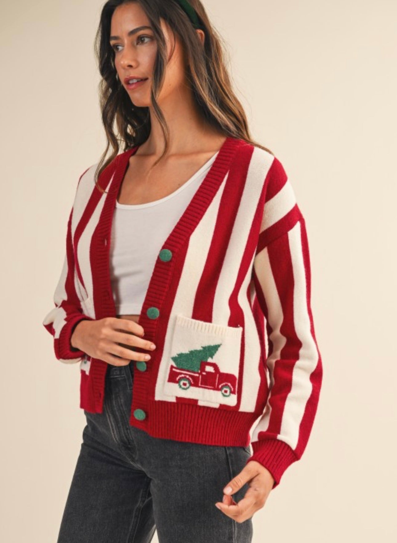 Christmas truck cardigan