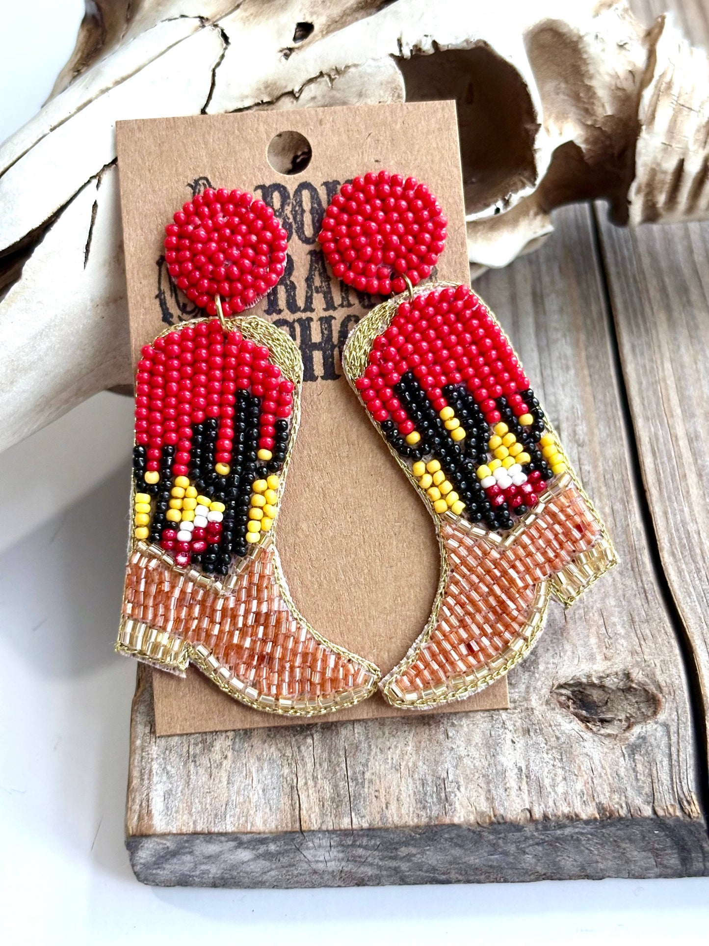 Western boot earrings