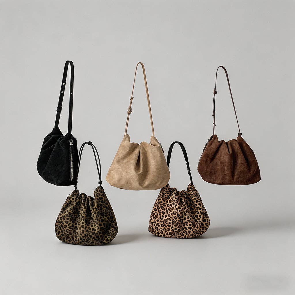 Faux Suede Shoulder Bag