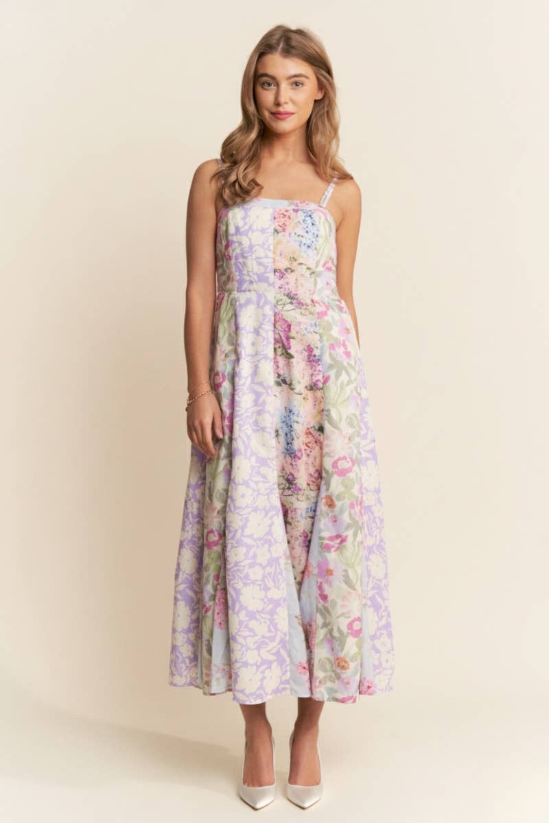 Enchanted Garden Patchwork Midi Dress