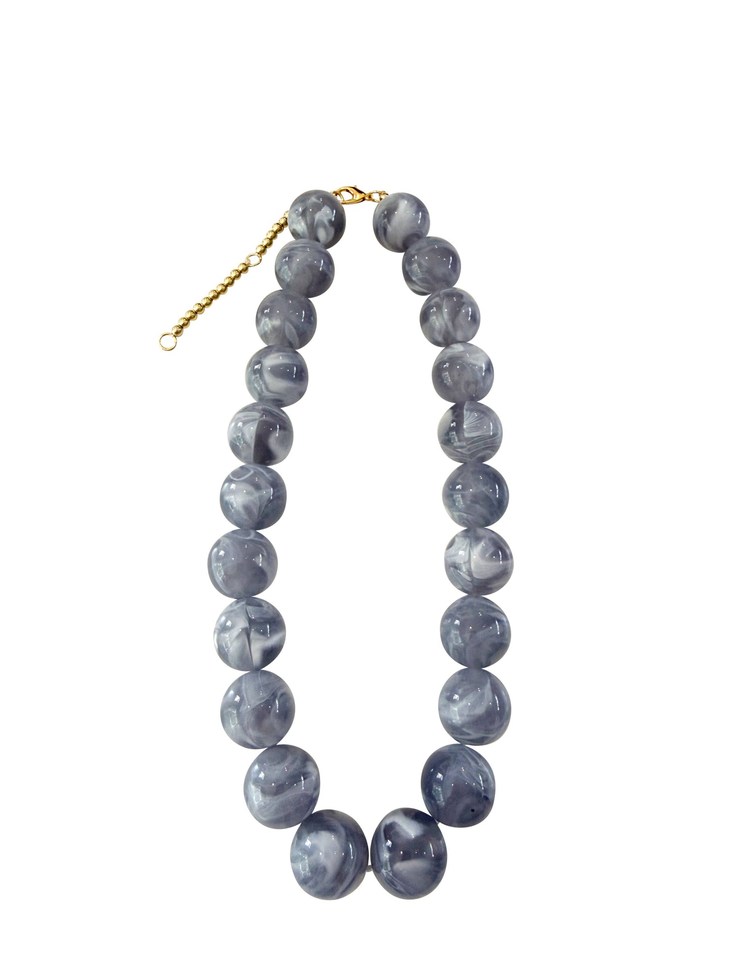 Carter Chunky Beaded Necklace - Grey