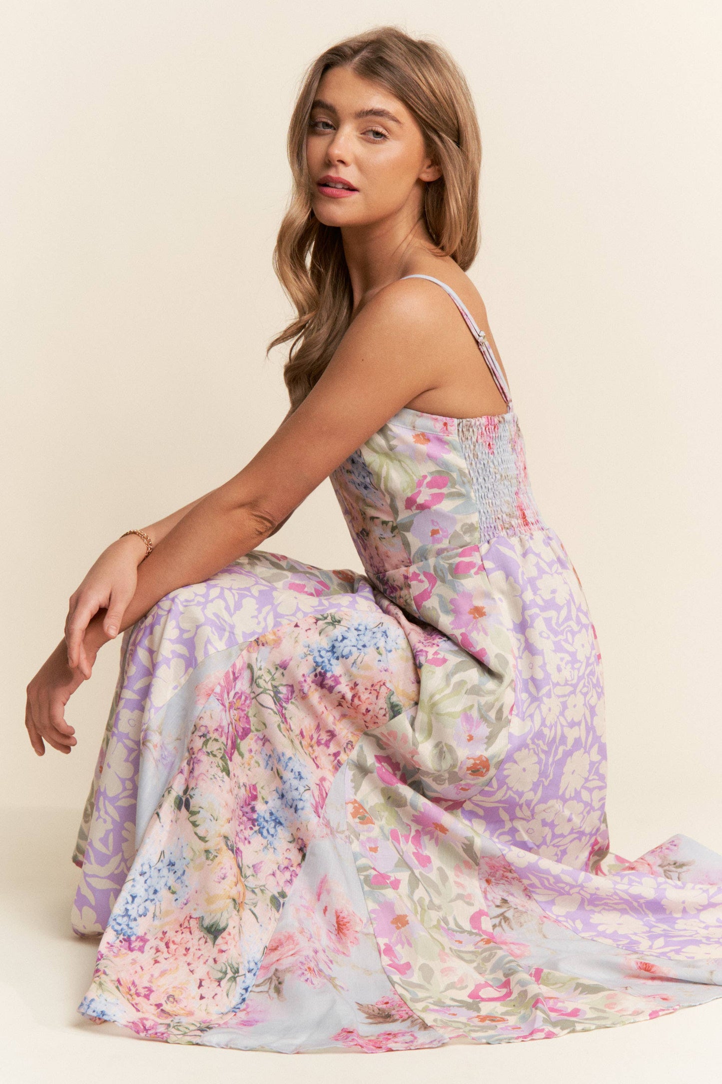 Enchanted Garden Patchwork Midi Dress