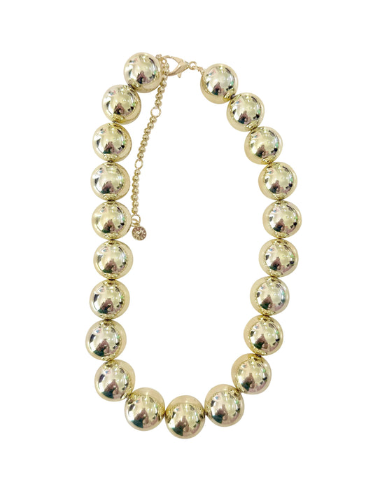 Chunky Beaded Necklace- Gold