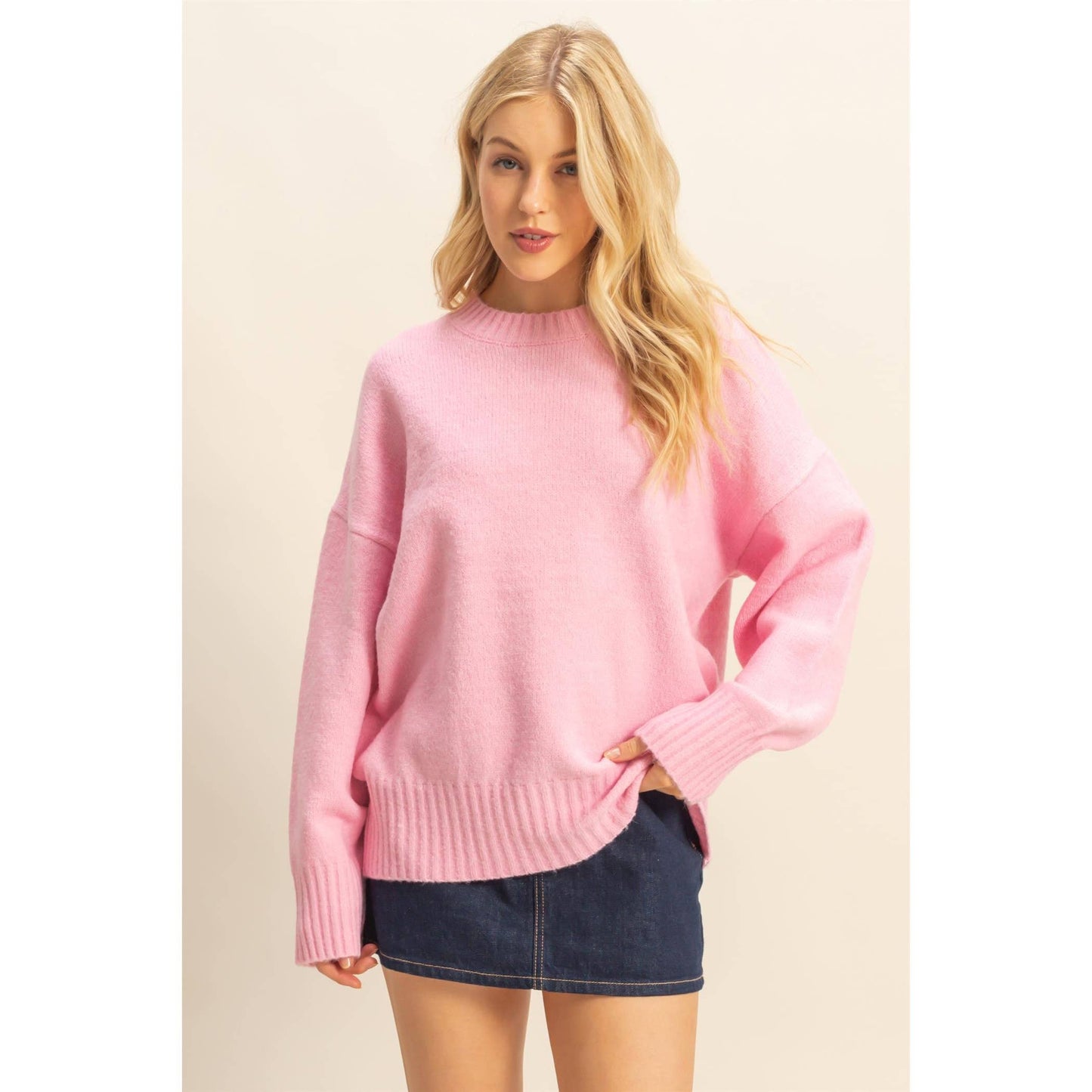 oversized drop shoulder sweater