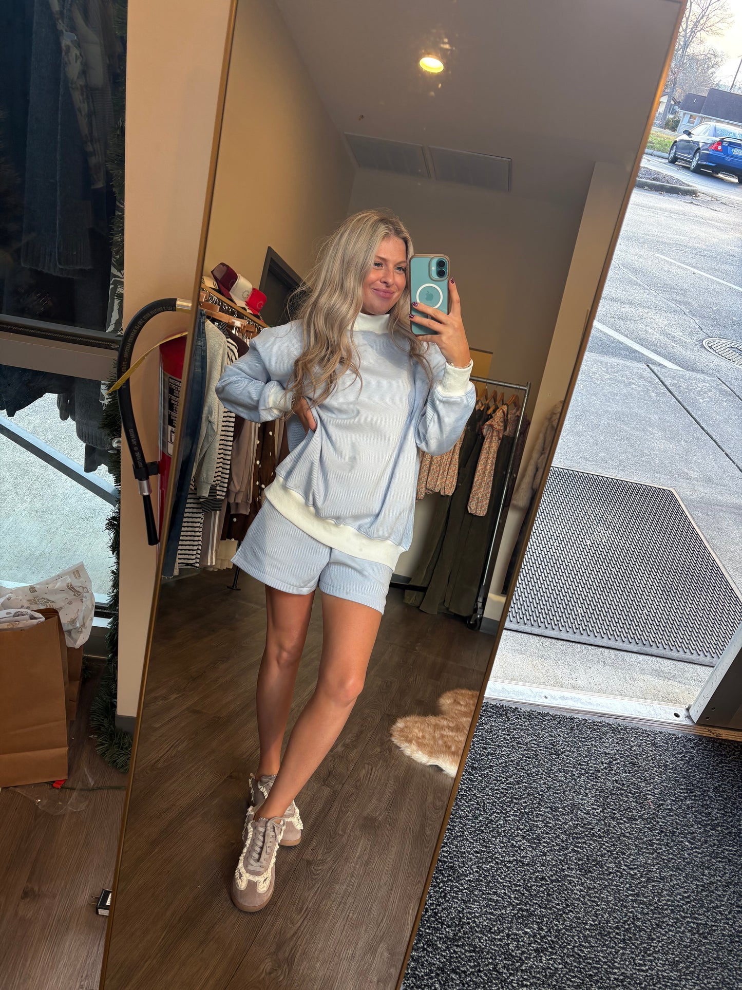 Striped Mockneck Set