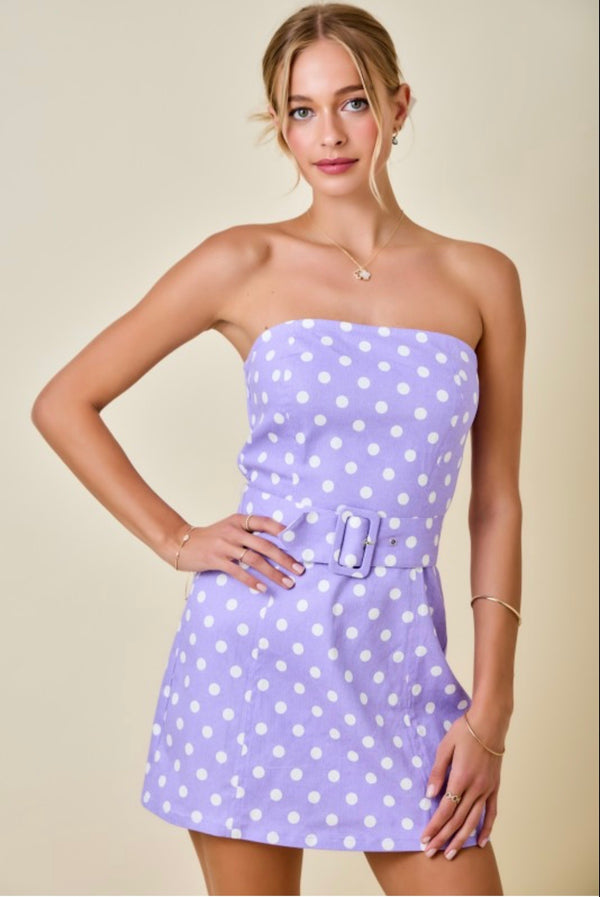Polka Dot Strapless Mini Dress