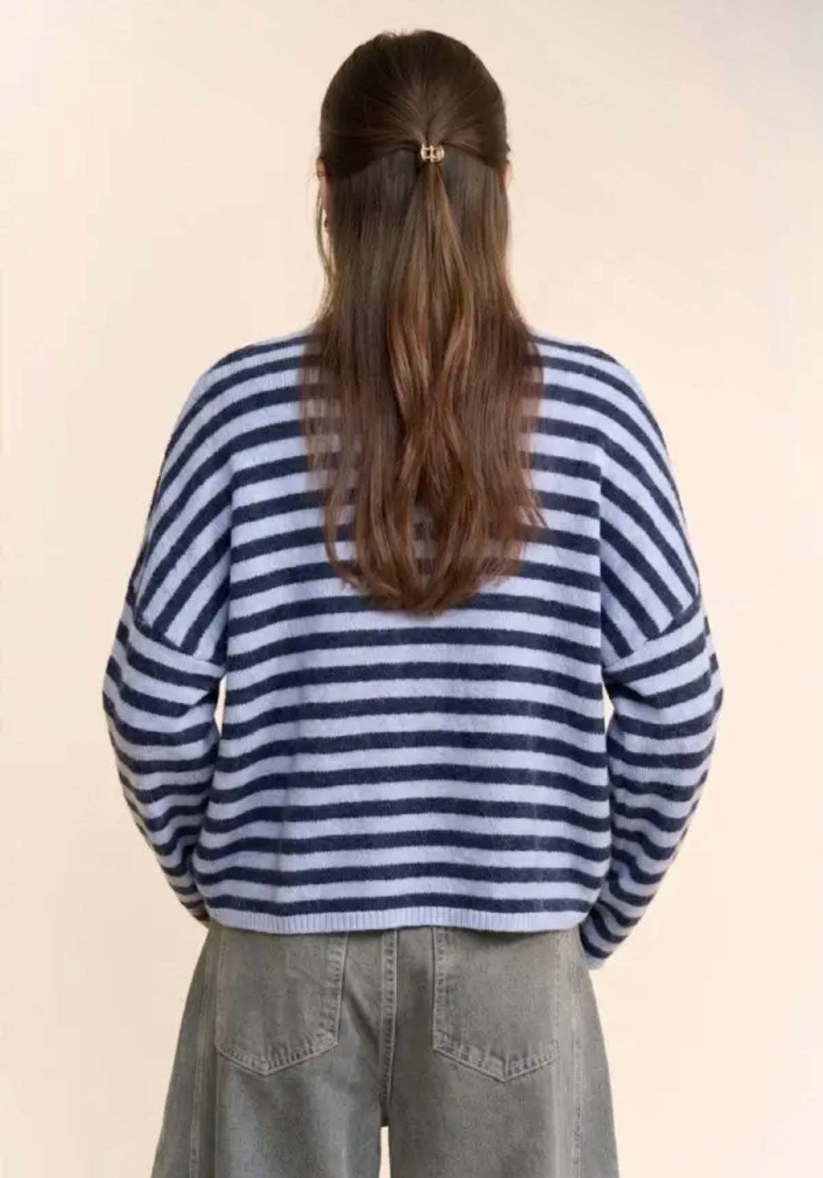 Striped Button-Down Cardigan