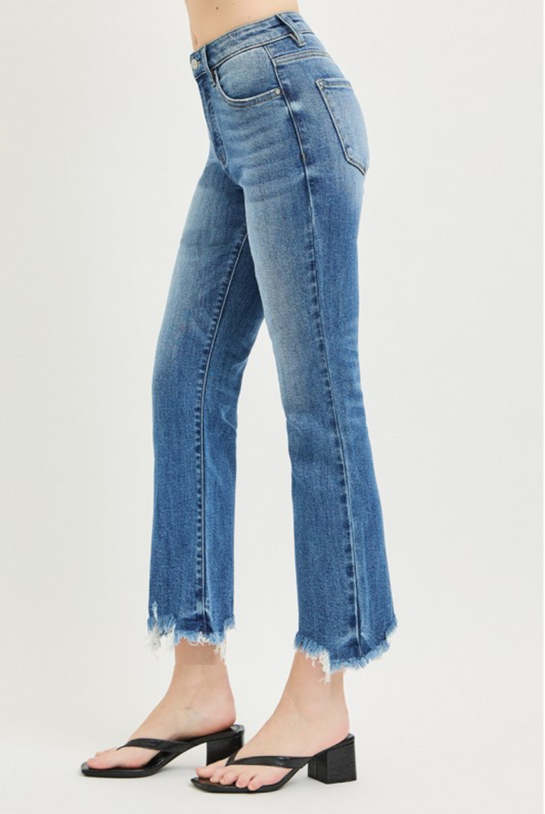 Tummy Control High Rise Cropped Bootcut Jeans