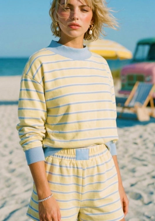 Sunny Striped Mockneck Set