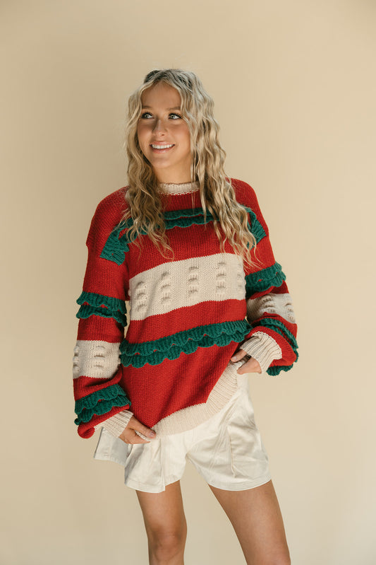 Christmas Ruffled Top