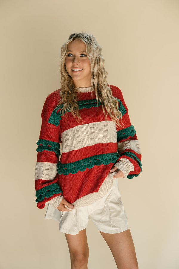 Christmas Ruffled Top