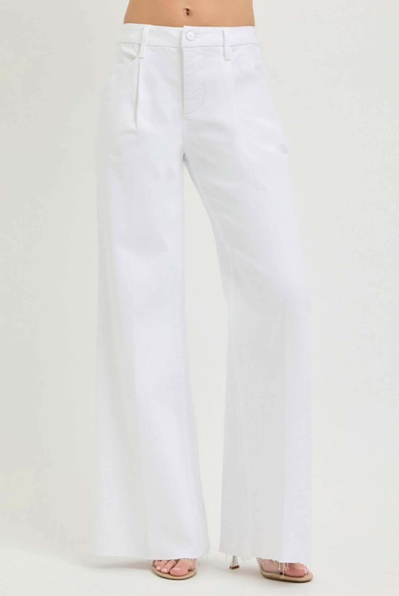 Tummy Control High Rise Wide Leg Pleated Pants