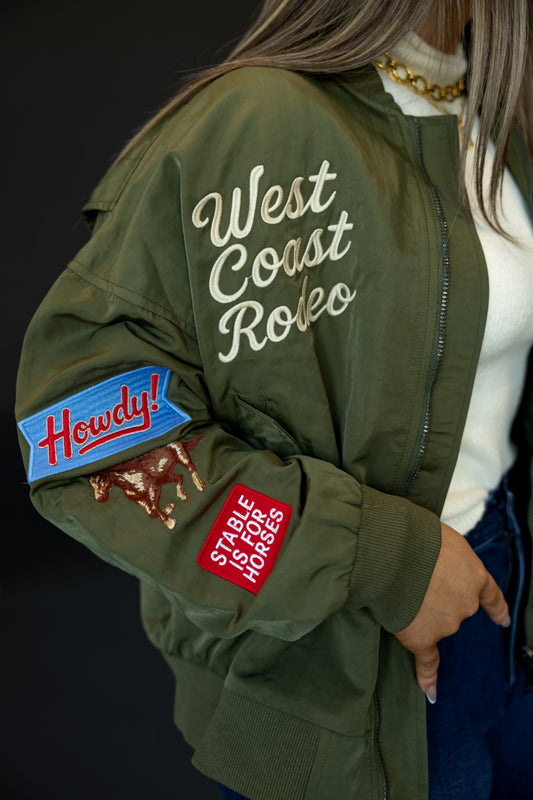 Army Green Bomber Rodeo Jacket