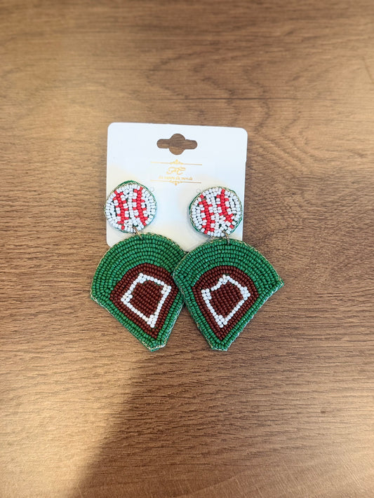 Sport Baseball Home Run Earrings