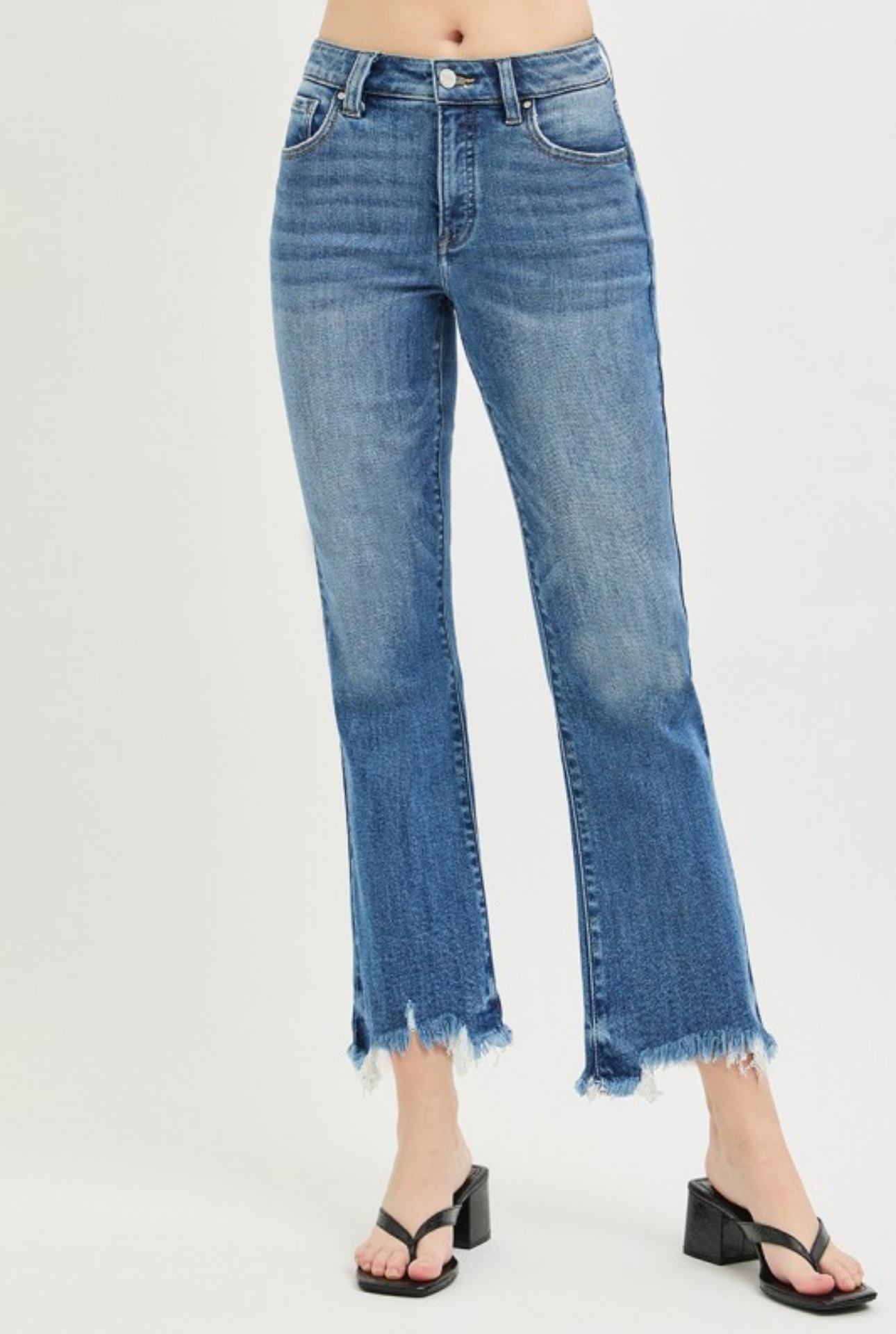 Tummy Control High Rise Cropped Bootcut Jeans