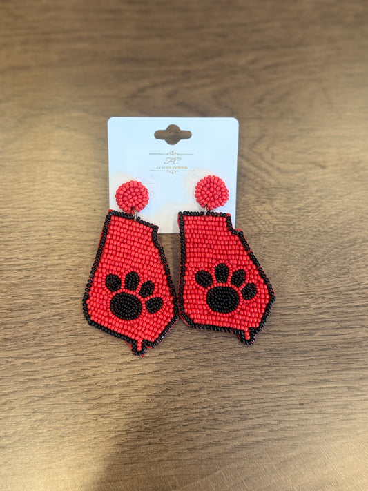 Georgia | State Paw Print Earrings