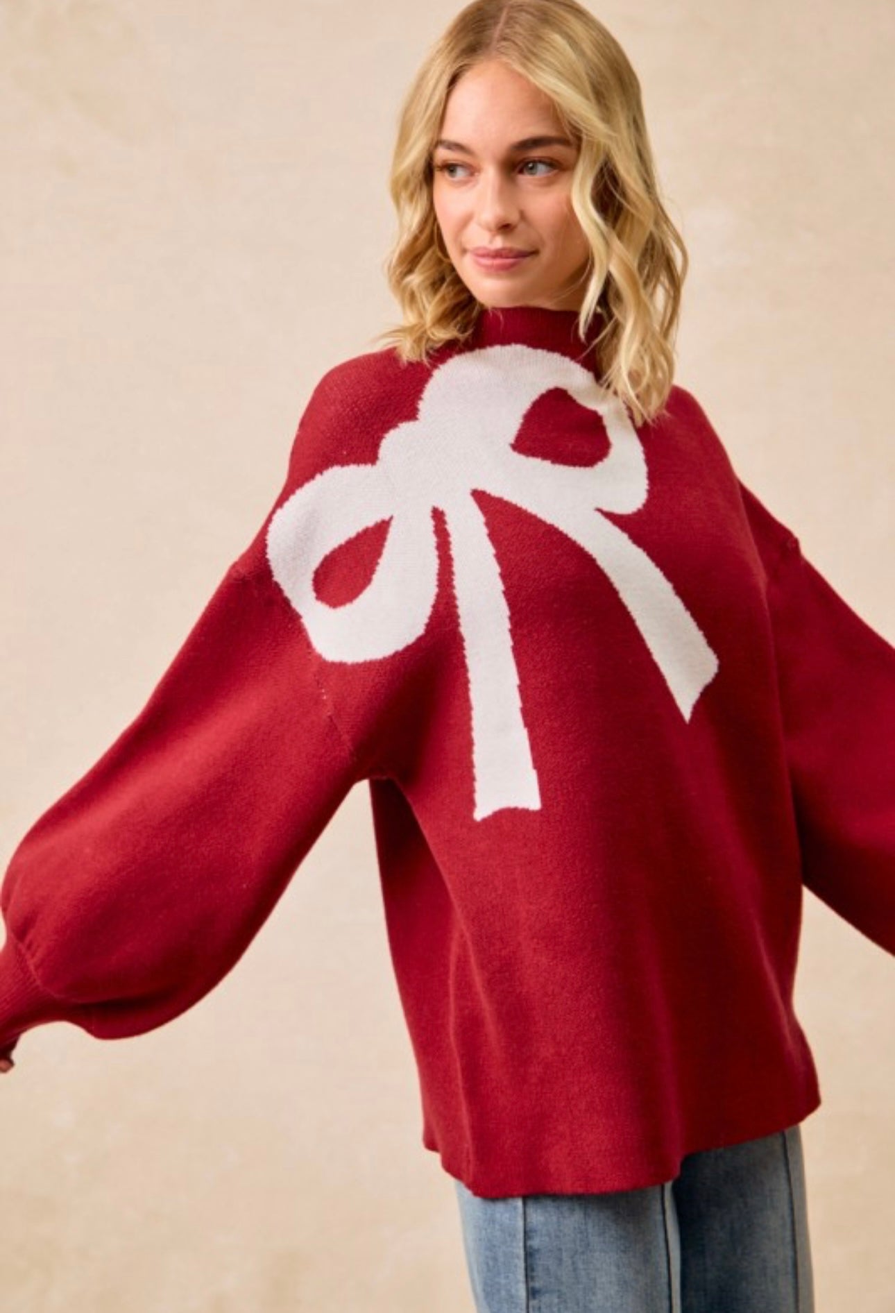 Christmas bow sweater