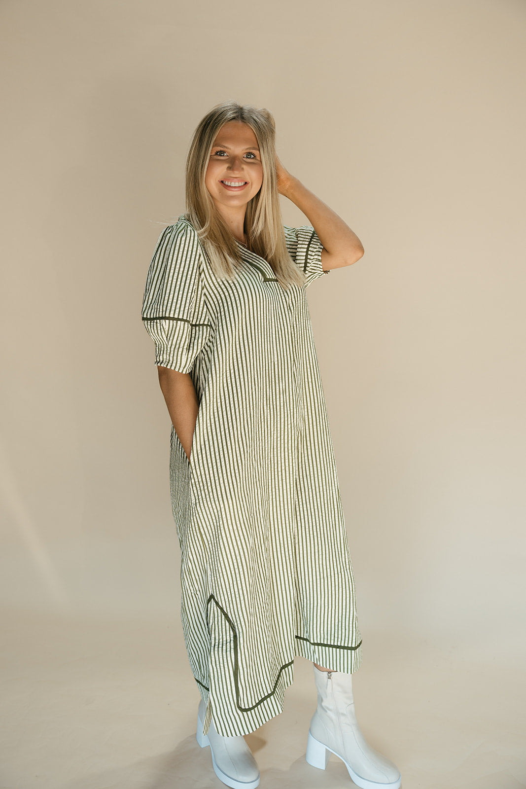 Olive Striped Maxi